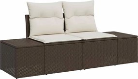 vidaXL Kerti kanapé párnával Barna 184 x 62 x 69 cm polirattan