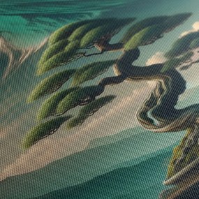 Kép bonsai és hegy japán stílusban