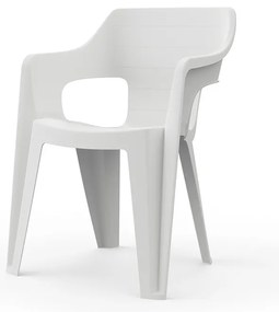 Bilboa Iowback műanyag kartámaszos kerti szék fehér