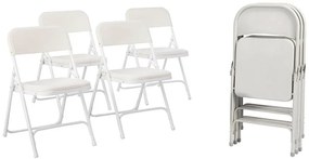 Párnázott, összecsukható szék 4 db-os, fehér színben