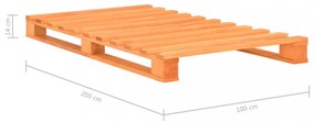 barna tömör fenyőfa raklap ágykeret 100 x 200 cm