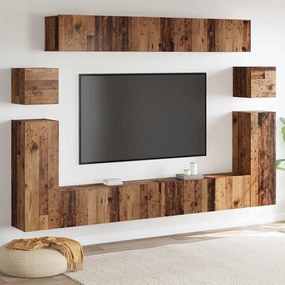 TV szekrény garnitúra 8 pcs Régi fa Közepes 30,5 x 30 x 30 cm