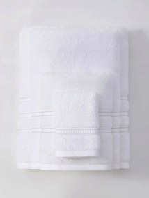 Harmony bambusz törölköző 50x90 fehér, ezüst bordűrrel