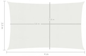 fehér HDPE napvitorla 160 g/m² 2,5 x 4 m