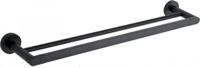 Mexen Tiber dupla törölközőtartó, fekete - 7050525-70