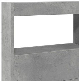 betonszürke áthidalószekrény LED-világítással 140 x 17 x 102 cm
