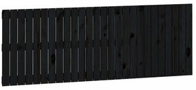 fekete tömör fenyőfa fali fejtámla 166 x 3 x 60 cm