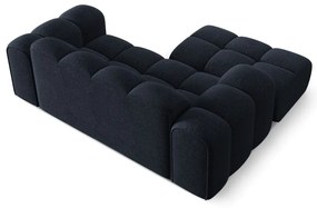 Sötétkék zsenília sarokkanapé (bal oldali-heverő résszel) Treno – Cosmopolitan Design