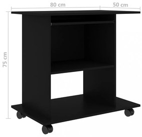 fekete szerelt fa számítógépasztal 80 x 50 x 75 cm