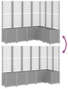 világosszürke PP rácsos kerti ültetőláda 160 x 120 x 140 cm