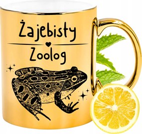 Prémium Arany Csillogó Bögre Zoológusnak Ajándék Nyomtatott Fotóval