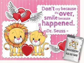 Fotótapéta Flizelina Gyerekeknek Oroszlán Szárnyas Szívek 300x210 ragasztó