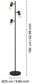 Eglo 900179 - Állólámpa LURONE 3xE27/10W/230V