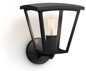 Philips Hue Inara kültéri fekete fali lámpa, White, 7W 550lm, 2100K ultra-melegfehér E27 LED fényforrással, IP44, 8719514388512
