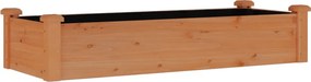 vidaXL barna tömör fenyőfa kerti magaságyás béléssel 120x45x25 cm