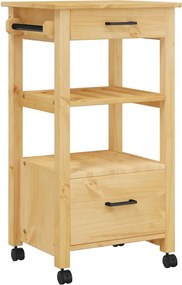 vidaXL MONZA tömör fenyőfa konyhai kocsi 48 x 40 x 88,5 cm