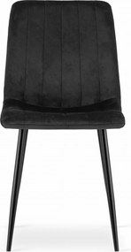 AKCIÓ Fekete bársony szék LAVA fekete lábakkal II. osztály