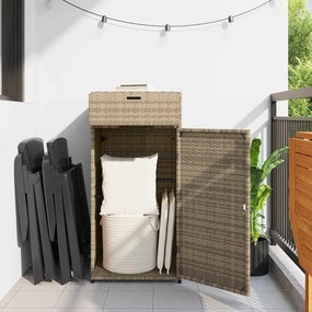vidaXL bézs polyrattan kerti tárolószekrény 55 x 55 x 111 cm