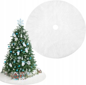 Karácsonyfa Szőnyeg Fehér Kerek Szőnyeg Szőrmés Járólap 90CM