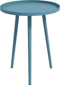 Outsunny Kerek Kerti Fakkasztó Asztal, Kültéri Végasztal Lekerekített Acél Peremmel, dim. Ø40 x 50H cm kék | Aosom