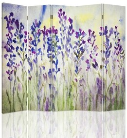 Gario Paraván Festett virágok fehér háttéren Méret: 180 x 170 cm, Kivitelezés: Klasszikus paraván