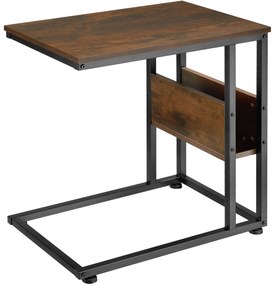 tectake 404277 wigan kisasztal 55x36,5x60cm - ipari sötét fa, rusztikus