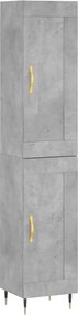 vidaXL betonszürke szerelt fa magasszekrény 34,5x34x180 cm