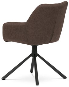 Elegáns Étkezőfotel Barna Szövet Kárpitozással, Forgómechanizmus 90°/90°