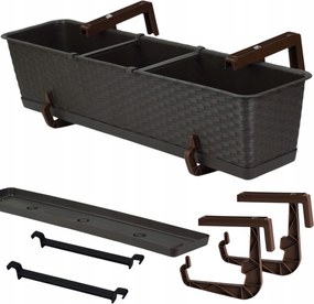 Ratolla erkélyláda állvánnyal Téglalap alakú virágtartó 69cm fogantyúk