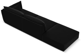 Fekete bársony kanapé, jobb oldali 264 cm Vanda – Mazzini Sofas