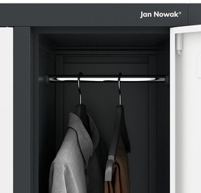 10 rekeszes öltözőszekrény lábakon BARTEK, 1360 x 1720 x 450 mm, antracit-fehér