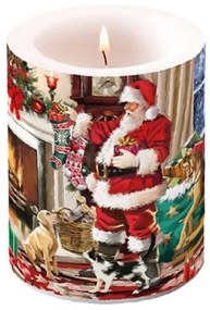 Karácsonyi átvilágítós gyertya Santa Interior 12x10cm