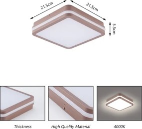 Brilagi-LED kültéri lámpatest érzékelővel BENE LED/18W/230V 21,5x21,5 cm barna IP54
