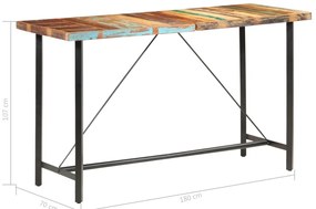 7 részes tömör újrahasznosított fa és valódi bőr bárszett