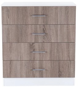 Miami komód 4 fiókos 80x92 cm yorki tölgy-fehér