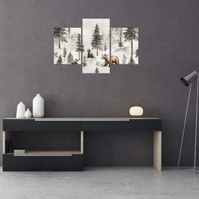 Kép - Erdő medvékkel (90x60 cm)