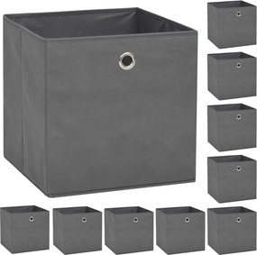 vidaXL 10 db szürke, nem szőtt tárolódoboz 32 x 32 x 32 cm