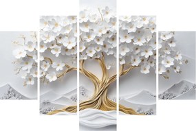 Kép – 3D elegáns életfa virágokkal (150x105 cm)