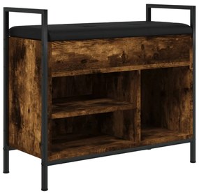 füstös tölgy színű szerelt fa cipőpad 65,5 x 32 x 57,5 cm