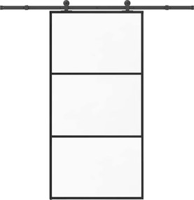 vidaXL tolóajtó vasalatokkal 102x205 cm ESG üveg&alumínium
