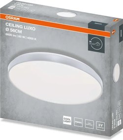 Osram - CEILING LUXO LED mennyezeti lámpa, 60 W, 230 V, átmérő 56 cm, ezüstszínű