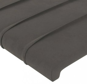 sötétszürke bársony LED-es fejtámla 90x5x78/88 cm