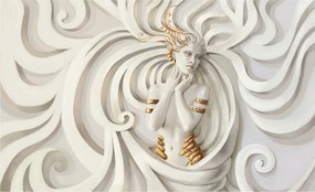 Fotótapéta Relief Nő Absztrakt Arany hullámok Elegancia 300x210 +ragasztó