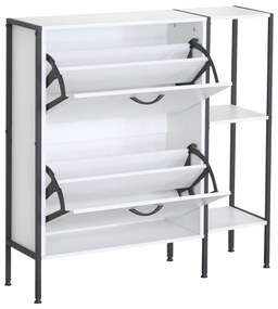 SOVIO cipőtartó, 2 polcos, fehér