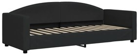 fekete kihúzható szövet heverő fiókokkal 80 x 200 cm