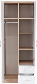 Miami gardróbszekrény 80x205 cm fehér-sonoma tölgy