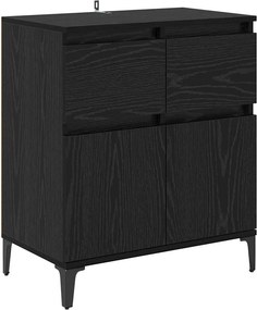 vidaXL Széf fiókkal Fekete tölgy 60 x 35 x 70 cm Műszaki fa és vas