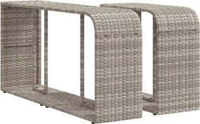 vidaXL 2 db vilĂĄgosszĂŒrke polyrattan tĂĄrolĂłpolc