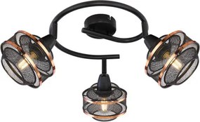 Globo 54020-3 Spotlámpa fém fekete-arany színben,fém drót búrával. Ø:250, M:215, fényforrás nélkül 3xE14 40W 230V
