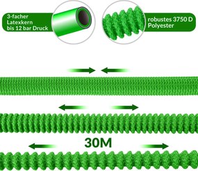 ARIANA flexibilis vízcső, 30m, zöld Gardebruk